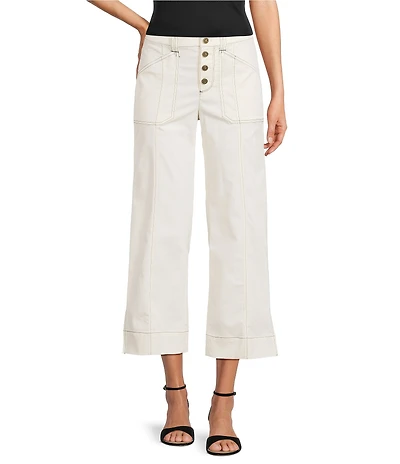 KARL LAGERFELD PARIS Contrast Trim Wide Leg Coordinating Pants