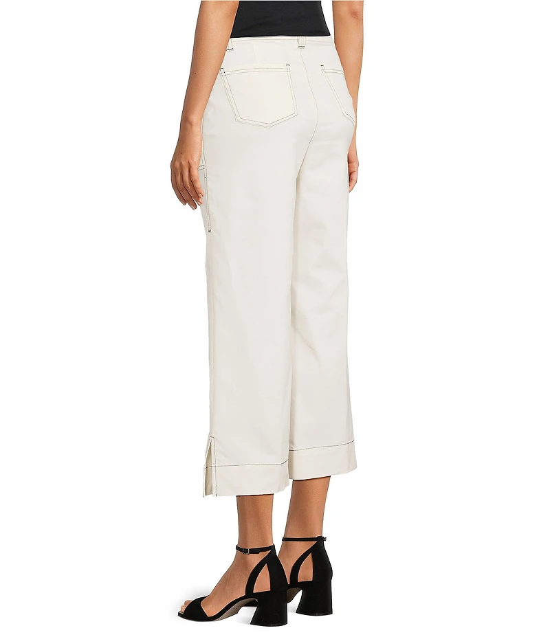 KARL LAGERFELD PARIS Contrast Trim Wide Leg Coordinating Pants