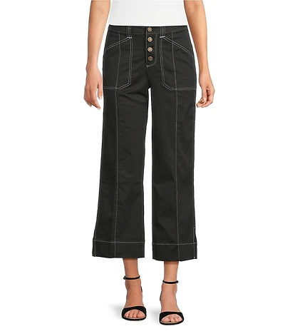 KARL LAGERFELD PARIS Contrast Trim Wide Leg Coordinating Pants