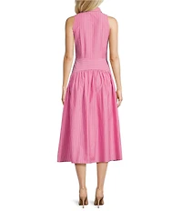 Karl Lagerfeld Paris Cotton Striped Midi Shirtdress