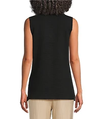 KARL LAGERFELD PARIS Crew Neck Sleeveless Button-Front Tank Top Sweater
