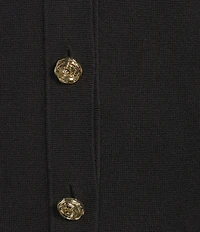 KARL LAGERFELD PARIS Crew Neck Sleeveless Button-Front Tank Top Sweater