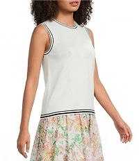 KARL LAGERFELD PARIS Crew Neck Sleeveless Tank Top Sweater