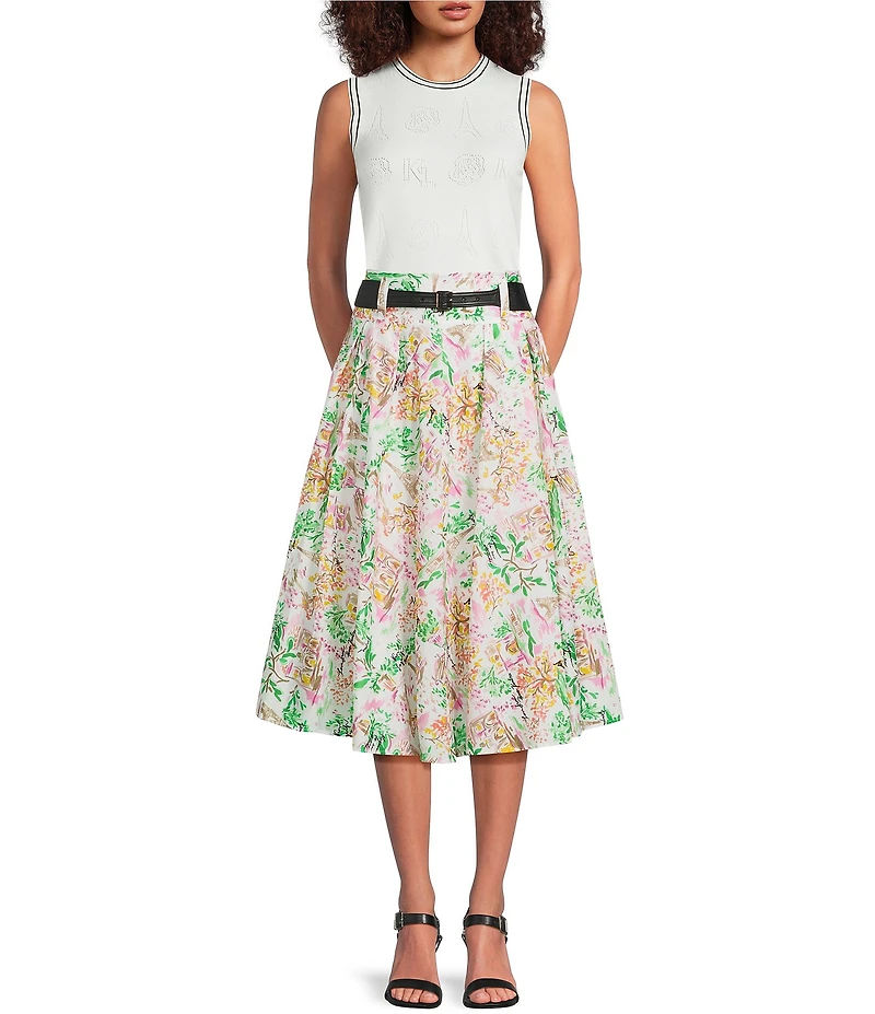 KARL LAGERFELD PARIS Crew Neck Sleeveless Tank Top Sweater