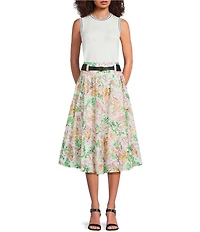 KARL LAGERFELD PARIS Crew Neck Sleeveless Tank Top Sweater