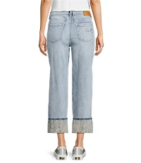 KARL LAGERFELD PARIS Crystal Cuff Hem Stretch Jeans