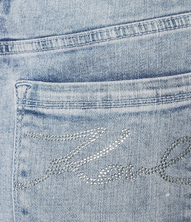 KARL LAGERFELD PARIS Crystal Cuff Hem Stretch Jeans