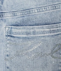 KARL LAGERFELD PARIS Crystal Cuff Hem Stretch Jeans