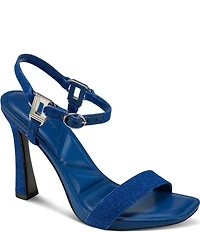 KARL LAGERFELD PARIS Cybil Denim Ankle Strap Dress Sandals