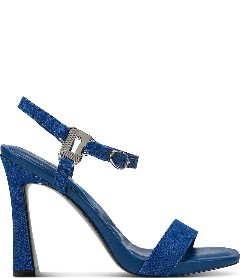 KARL LAGERFELD PARIS Cybil Denim Ankle Strap Dress Sandals