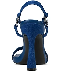 KARL LAGERFELD PARIS Cybil Denim Ankle Strap Dress Sandals