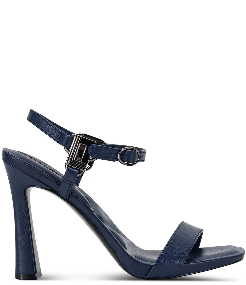 KARL LAGERFELD PARIS Cybil Leather Ankle Strap Dress Sandals