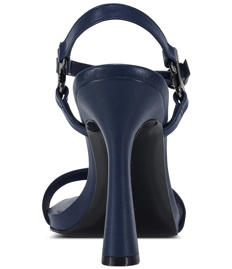 KARL LAGERFELD PARIS Cybil Leather Ankle Strap Dress Sandals