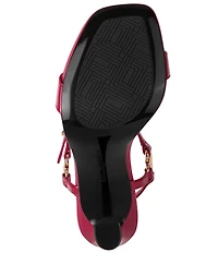 KARL LAGERFELD PARIS Cybil Patent Leather Ankle Strap Dress Sandals
