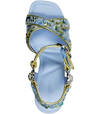 KARL LAGERFELD PARIS Daelin Boucle Ankle Wrap Dress Sandals