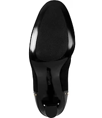 KARL LAGERFELD PARIS Dakira Suede and Patent Studded Stiletto Pumps