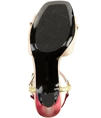 KARL LAGERFELD PARIS Danessa Multi Metallic Leather Ankle Strap Dress Sandals