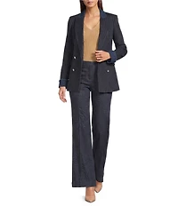 KARL LAGERFELD PARIS Denim Knit Wide Leg Full Length Jeans