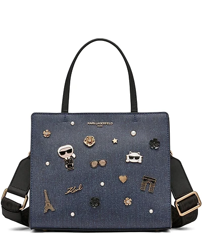 KARL LAGERFELD PARIS Denim Maybelle Satchel Bag