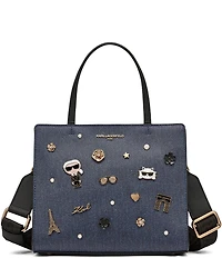 KARL LAGERFELD PARIS Denim Maybelle Satchel Bag