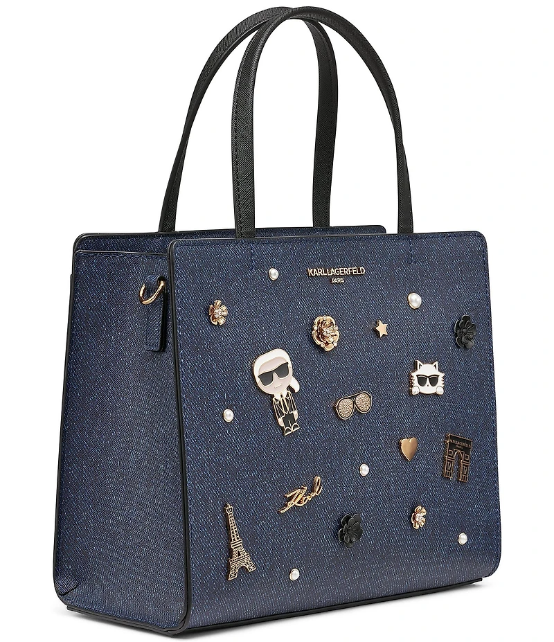 KARL LAGERFELD PARIS Denim Maybelle Satchel Bag