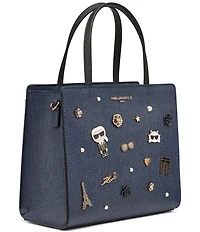 KARL LAGERFELD PARIS Denim Maybelle Satchel Bag