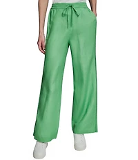 KARL LAGERFELD PARIS Drawstring Wide Leg Pants