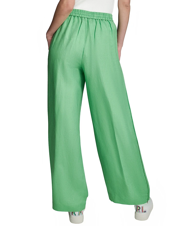 KARL LAGERFELD PARIS Drawstring Wide Leg Pants