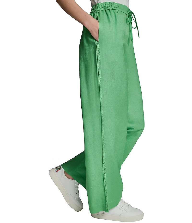 KARL LAGERFELD PARIS Drawstring Wide Leg Pants