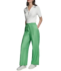 KARL LAGERFELD PARIS Drawstring Wide Leg Pants