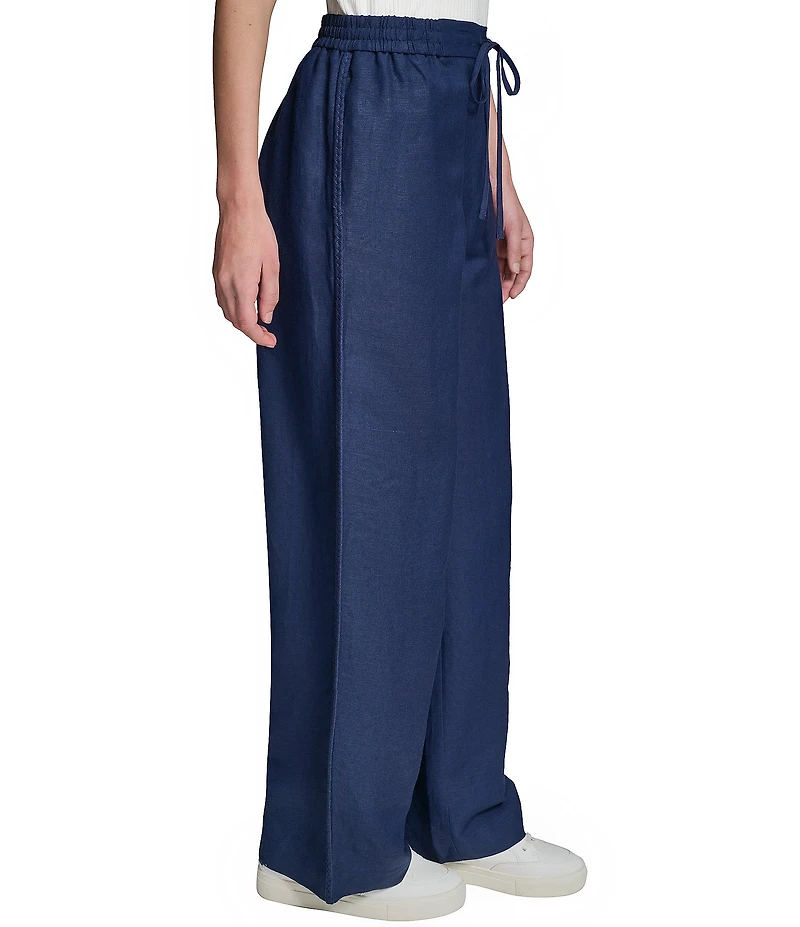 KARL LAGERFELD PARIS Drawstring Wide Leg Pants