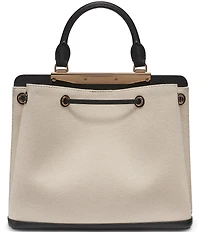 KARL LAGERFELD PARIS Evelina Canvas Drawstring Top Handle Bucket Bag