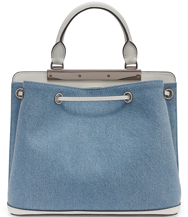 KARL LAGERFELD PARIS Evelina Denim Drawstring Top Handle Bucket Bag