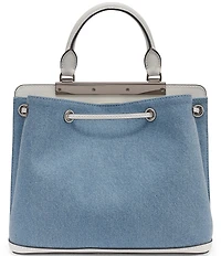 KARL LAGERFELD PARIS Evelina Denim Drawstring Top Handle Bucket Bag