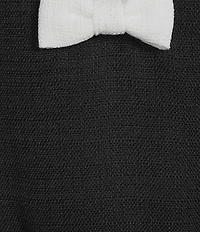 KARL LAGERFELD PARIS Faux Tweed Contrast Trim Front Bow Detail Mini Dress