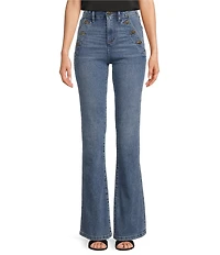KARL LAGERFELD PARIS Flare Leg Stretch Denim Sailor Jeans