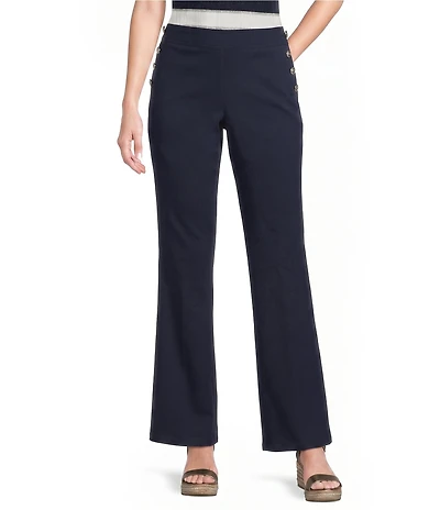 KARL LAGERFELD PARIS Flat Front Wide Leg Sailor Pants