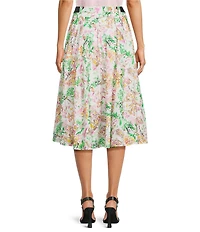 KARL LAGERFELD PARIS Floral Belted Midi Skirt
