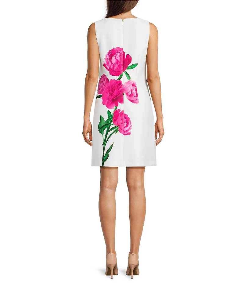 KARL LAGERFELD PARIS Floral Print Square Neck Sleeveless Dress