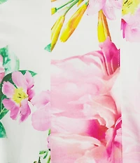 KARL LAGERFELD PARIS Floral Sateen V-Neck Sleeveless Dress