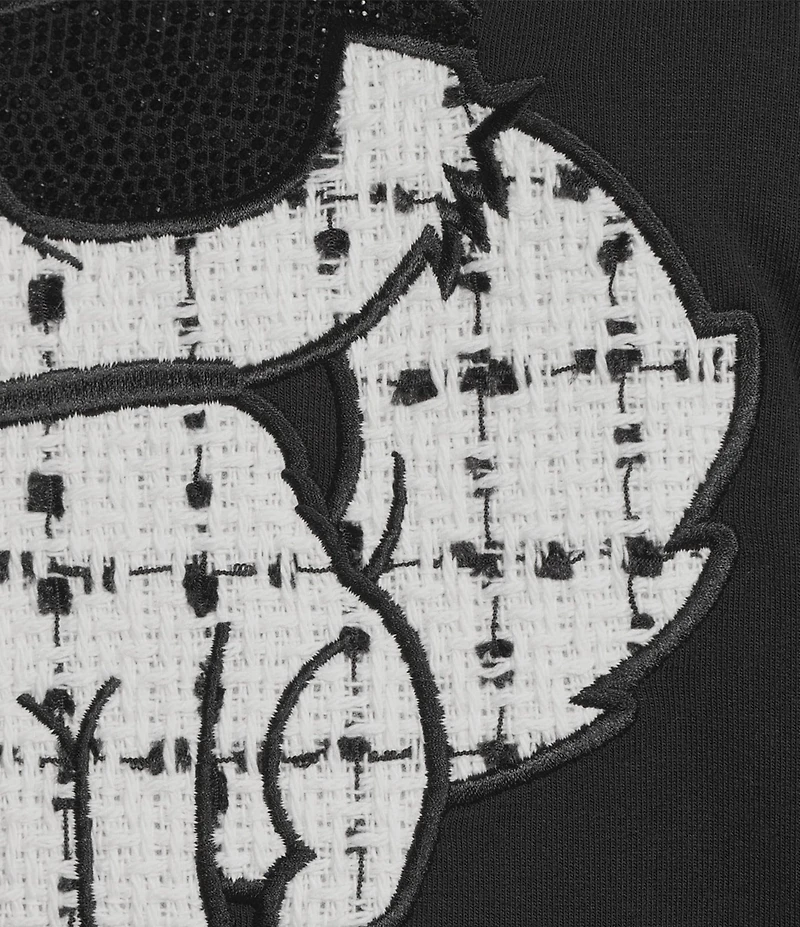 KARL LAGERFELD PARIS French Terry Knit Choupette Crew Neck Long Sleeve Sweatshirt