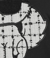 KARL LAGERFELD PARIS French Terry Knit Choupette Crew Neck Long Sleeve Sweatshirt