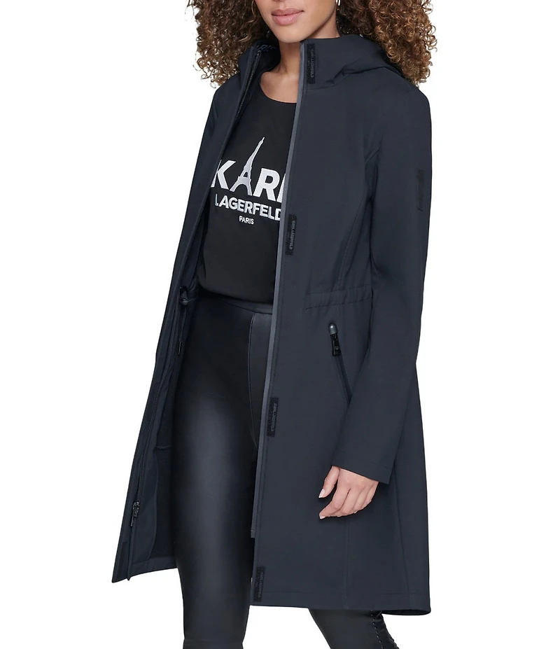 KARL LAGERFELD PARIS Funnel Collar Hooded Parka Jacket