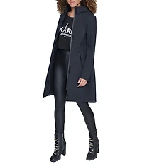 KARL LAGERFELD PARIS Funnel Collar Hooded Parka Jacket
