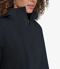 KARL LAGERFELD PARIS Funnel Collar Hooded Parka Jacket