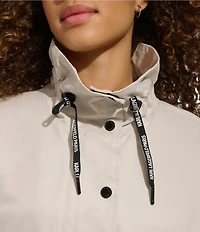 KARL LAGERFELD PARIS Funnel Collar Oversize Fit Snap Front Jacket