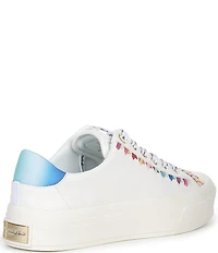 KARL LAGERFELD PARIS Galva Leather Whipstitch Lace Up Sneakers