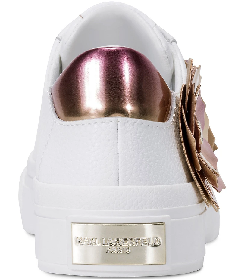 KARL LAGERFELD PARIS Georgia Leather Floral Ornament Sneakers