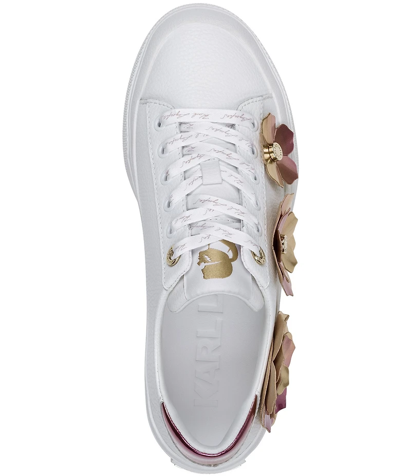 KARL LAGERFELD PARIS Georgia Leather Floral Ornament Sneakers