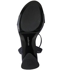 KARL LAGERFELD PARIS Hadon Dark Denim Signature Logo Platform High Heel Sandals